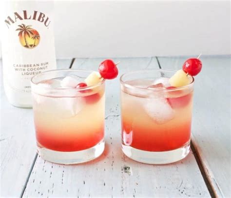 Malibu Sunset Cocktail Mixed Drink Recipe Homemade Food Junkie