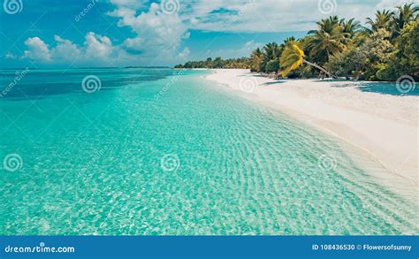 Perfect Tranquil Beach Scene, Soft Sunlight and White Sand and Blue ...