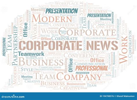 Corporate News Vector Word Cloud Made With Text Only Stock