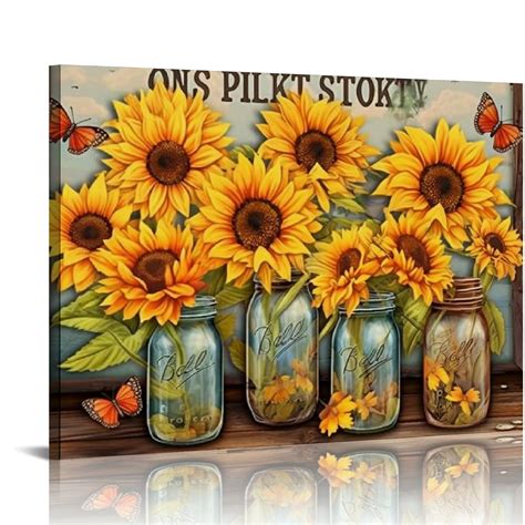 COMIO Farmhouse Wall Decor Sunflower Wall Art It S Okay Inspirational