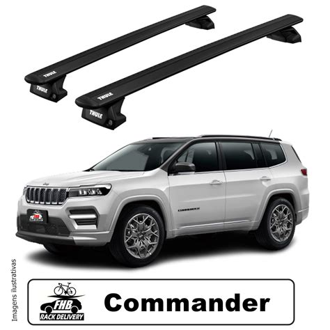 Rack Thule Evo Black WingBar Flush Rail 7106 Para Jeep Commander 2022