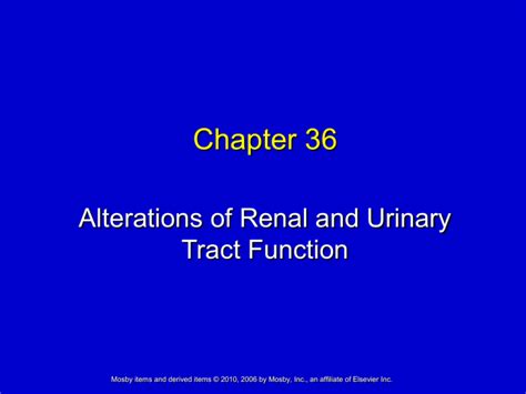 Chapter 36 Alterations Of Renal And Urinary Tract Function