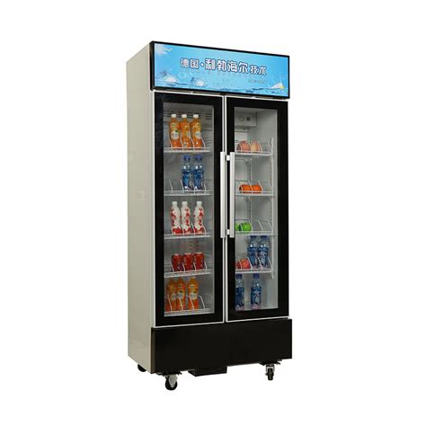 Supermarket Beverage Vertical Display Cooler Vertical Glass Door Drink Beverage Display Showcase