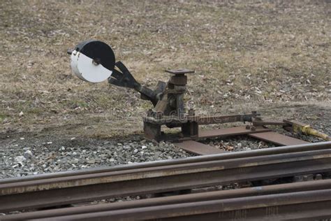 Switch or Track Switch in Railroad and Train Traffic Stock Photo ...