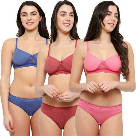 Tace Women Multicolor Solid Cotton Blend Pack Of Lingerie Sets Jiomart