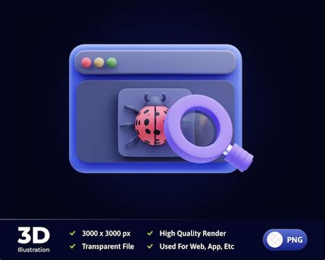 Premium PSD 3d Illustration Internet Security Web Bugs