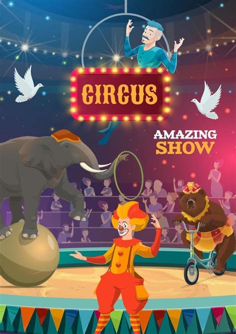 Big top circus animal and clown show | Clown show, Circus animals ...