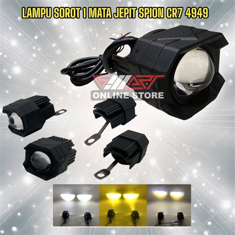 Jual Lampu Sorot Led Mata Cree Cahaya Putih Kuning Model Jepit Spion