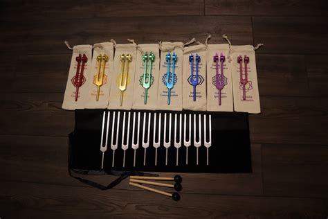 19pc Mineral And Nutrient And Chakra Tuning Fork Bundle Professionally