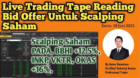 Live Trading Tape Reading Bid Offer Untuk Scalping Saham Tips Baca