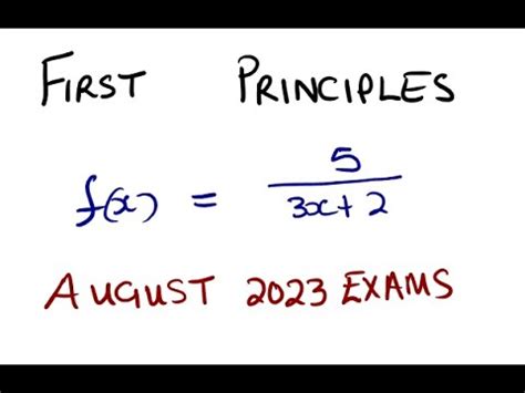 Mathematics N Differentiation First Principles August