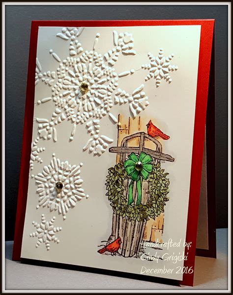 Simple DIY Christmas Card With Embossing And Stamp From Retired Stampin