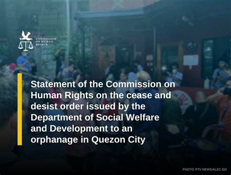 Statement Of The Commission On Human Rights On The Cease And Desist