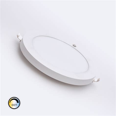 Placa Led W Regulable Cct Seleccionable Circular Con Sensor Pir Corte