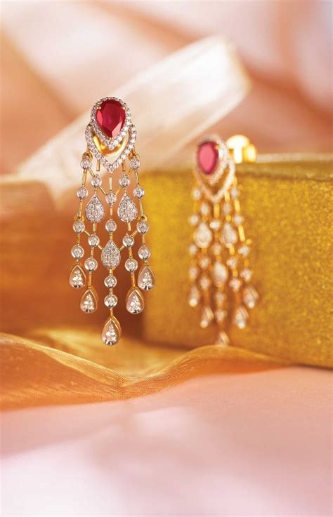 Ruby And Diamond Dangling Earrings To Match Your Grace Bridal