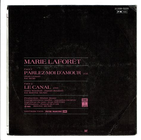 Marie Laforet Vinyl 45 RPM 7 Parlez Moi D Amour Le Channel Pathe