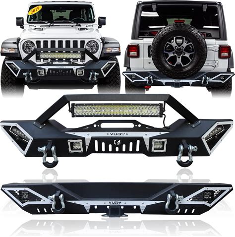 Amazon TIOYAR Wrangler Front And Rear Bumper Upgraded Textured