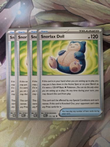 4x Snorlax Doll 175 182 Paradox Rift Uncommon Trainer Item NM EBay