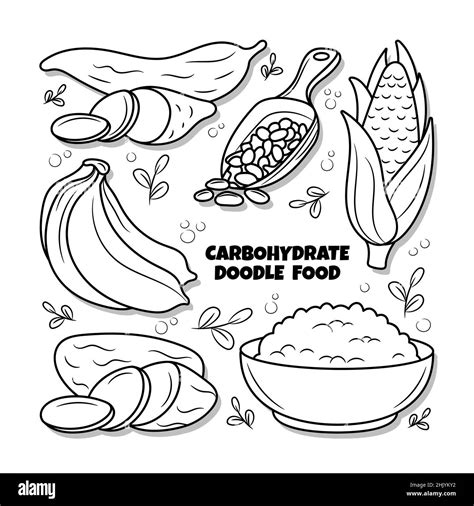 Carbohidratos cartoon Imágenes de stock en blanco y negro - Alamy