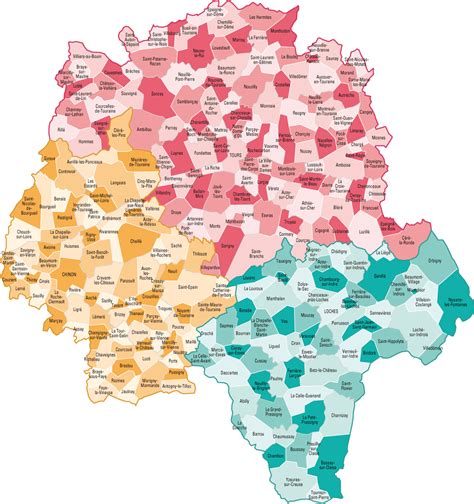 Carte de l Indre et Loire Indre et Loire carte du département 37