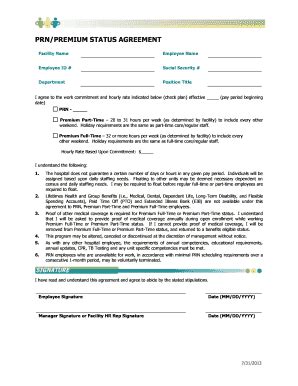 Fillable Online Prn Premium Status Agreement Form Fax Email Print