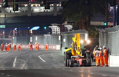 Las Vegas GP Ferrari S Sainz And The Million Dollar Manhole Damage