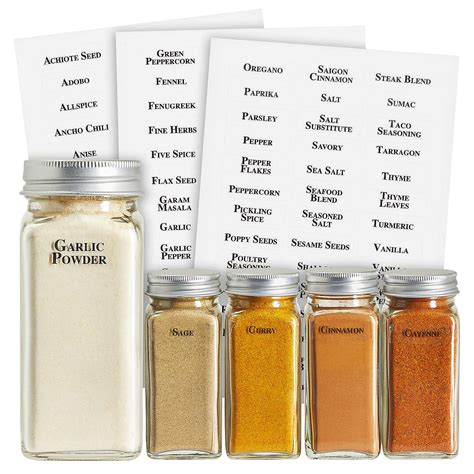 Spice Labels Stickers Clear Spice Jar Labels Preprinted For