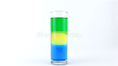 Liquid Or Layer Density Experiment Using 3 Separate Layers Consisting