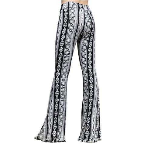 Boho Hippie High Waist Wide Leg Long Flared Bell Bottom Pants S M L Xl