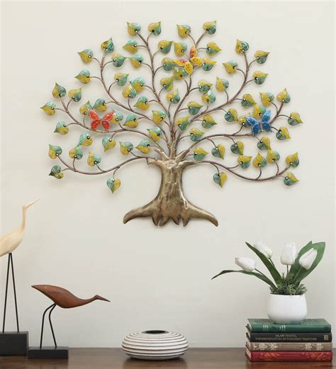 Buy Metal Multicolour Hand Painted Tree Wall Art By Padmavati Art Creations Online - Floral ...