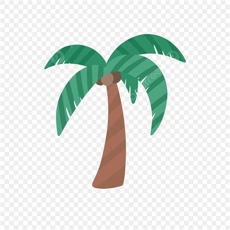 Coconut Palm Tree Clipart Vector Hand Drawn Cute Summer Coconut Tree