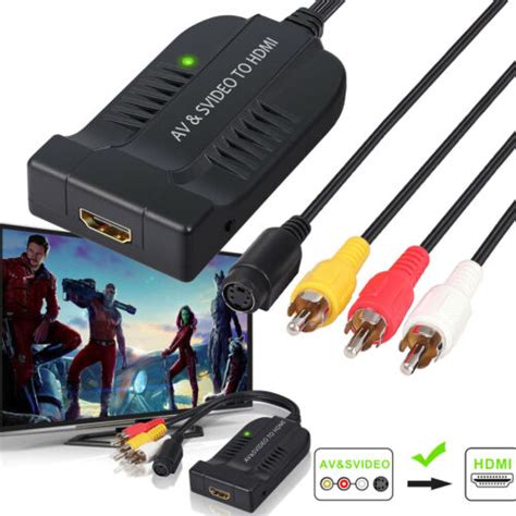 Male AV CVBS S Video 3RCA To HDMI Converter HDMI Adapter 1080P With