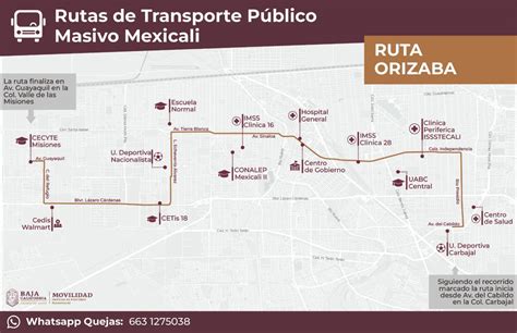 Iniciar N En Mexicali Ruta De Transporte P Blico Orizaba Esquina