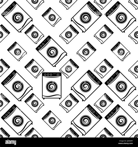 Washing Machine Icon Seamless Pattern Cloth Washing Machine Icon