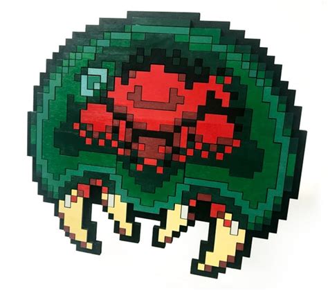 Wooden Metroid Pixel Art Laser Cut Wall Decor Etsy