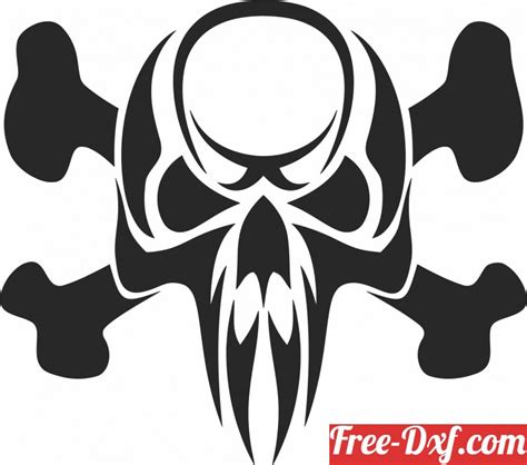 Download Vector Skull Cliparts Efeyq High Quality Free Dxf Files