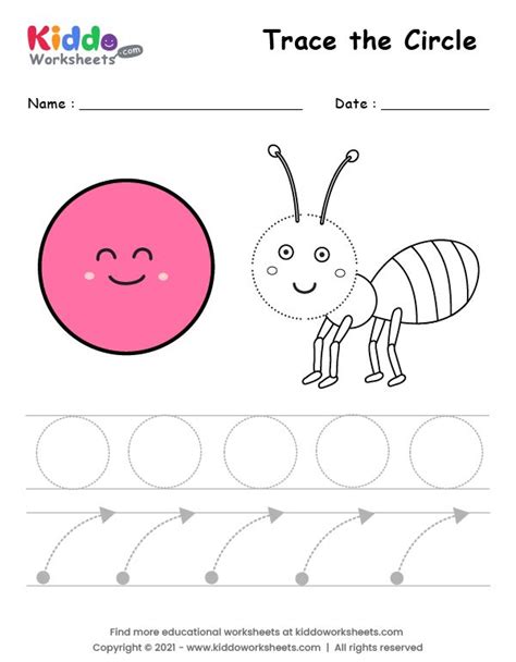 Free Printable Circle Tracing Worksheet Worksheet Kiddoworksheets