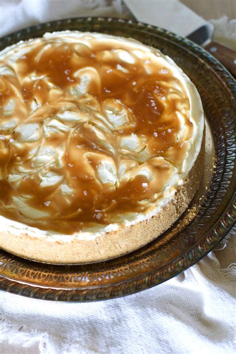 Salted Caramel No Bake Cheesecake The Baker Chick