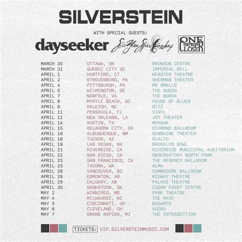 SILVERSTEIN Announces "Misery Made Me" 2023 North American Tour