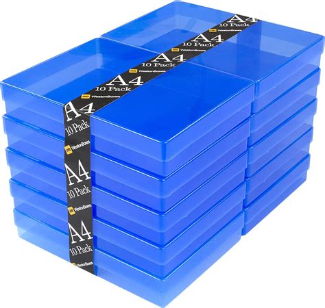 Westonboxes A4 Colourful Transparent Plastic Craft Storage Boxes With