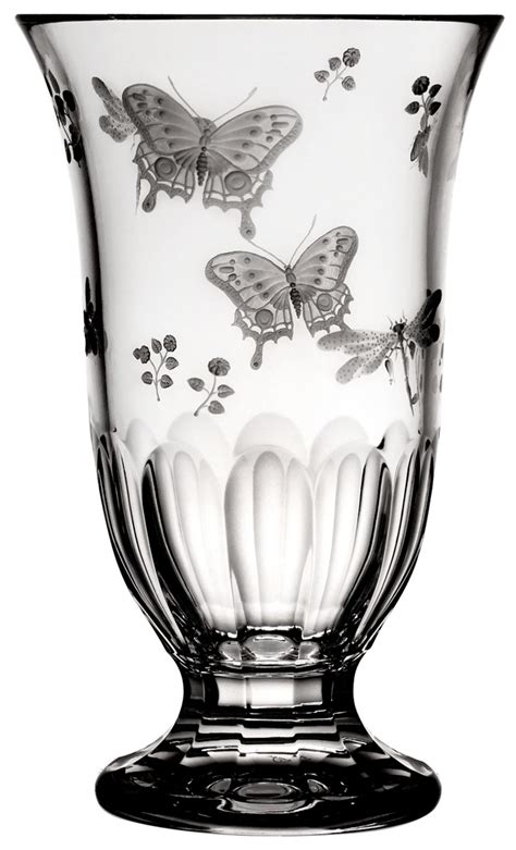 Varga Art Crystal Springtime Clear Footed Vase 10 The Pink Daisy