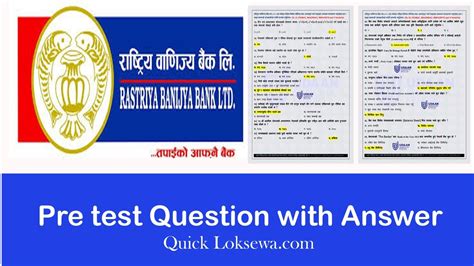 Rastriya Banijya Bank Pre Test Questions Rbb Pretest Loksewa