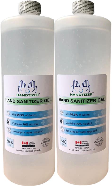 Hand Sanitizer Gel 70 Alcohol Made In Canada 2 X 946 Ml Bottles In Stock Free Shipping