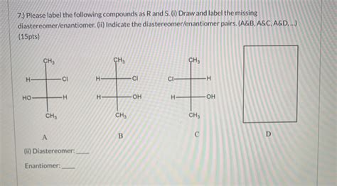 Solved Please Label The Following Compounds As R And S Chegg