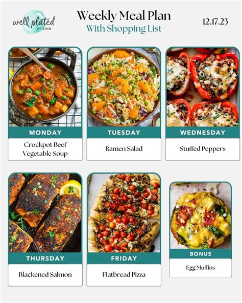 Weekly Meal Plan 12 17 23 WellPlated Tastyfactory