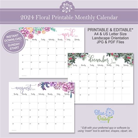 Free Printable 2024 Calendars Without Installing App Jobye Lynette