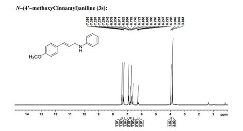 ORGANIC SPECTROSCOPY INTERNATIONAL N 4methoxyCinnamyl Aniline NMR