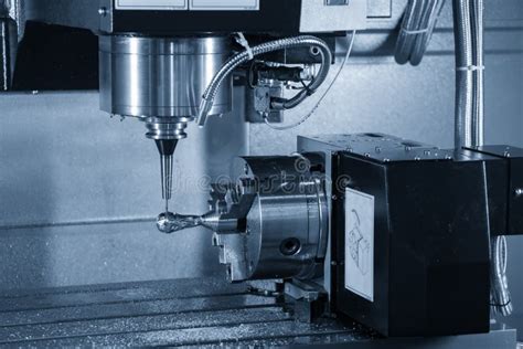 The 4-axis CNC Milling Machine . Stock Image - Image of index, holder ...