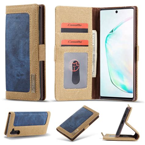 Caseme Samsung Galaxy Note Wallet Stand Magnetic Case Blue