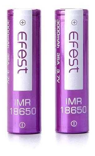 2 X Pila Imr 18650 Efest 3 7v 3000mah 35a Alta Desc Original